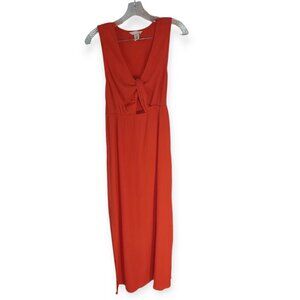 H&M Women Sexy Crinkle Dress Summer Beach Sleeveless V Neck Slits Long Maxi Sz-S